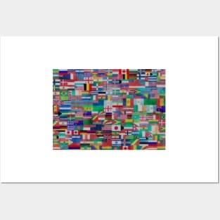 Flag of the world waving flags Posters and Art